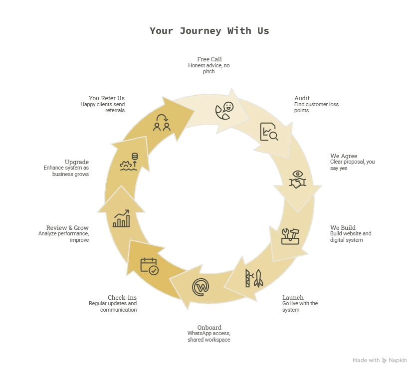 Your Journey With Us — Nasar Digital customer journey cycle